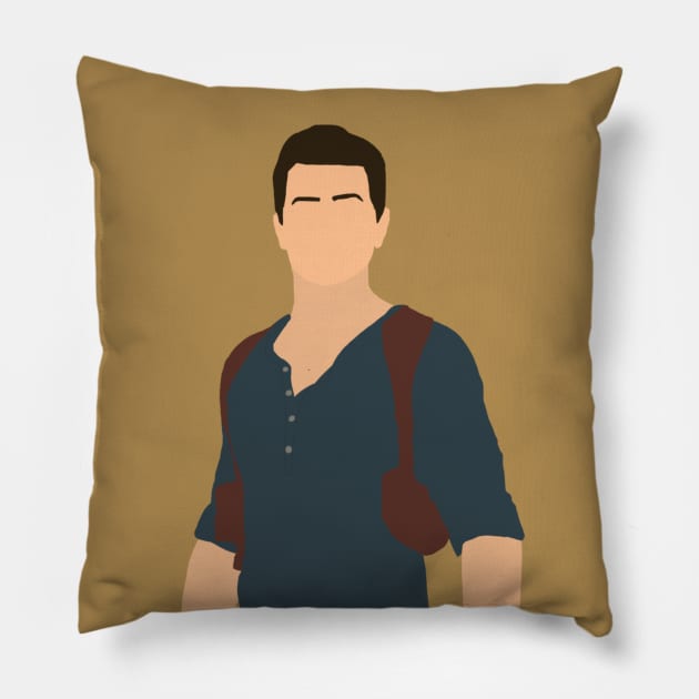 Uncharted 4 Nathan Drake Digital Art Sticker Pillow by senaeksi