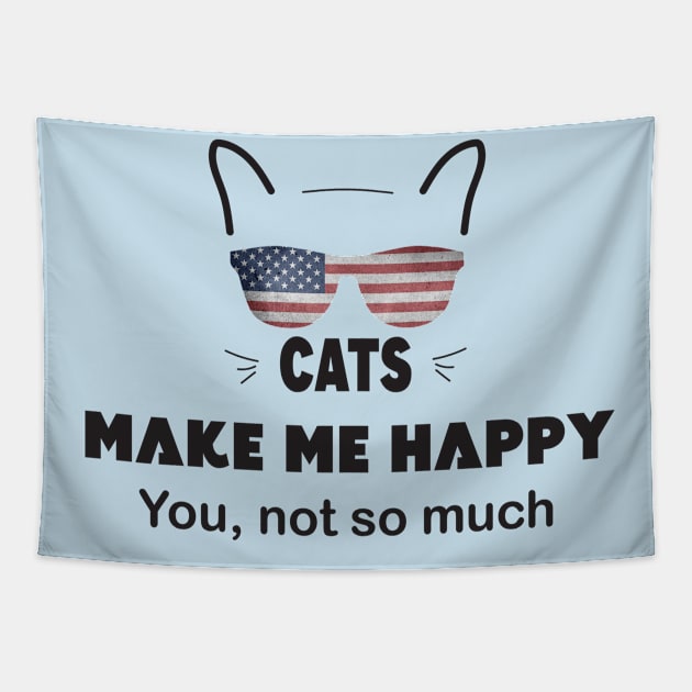 Cats Make Me Happy Tapestry by MBRK-Store