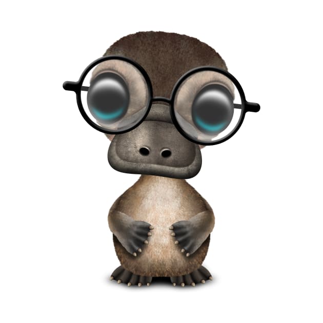 Cute Nerdy Platypus Wearing Glasses by jeffbartels