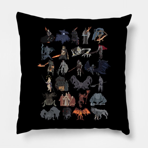 Dark Souls 3 - All bosses (complete edition) Pillow by DigitalCleo