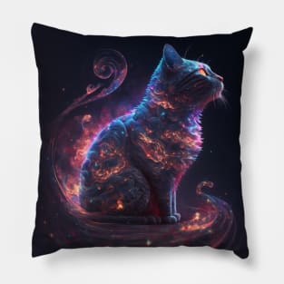 Galaxies, Nebulae and Stars in Cat Shape Pillow