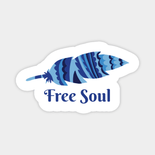 Free Soul - Feather Graphic Illustration GC-104-02 Magnet