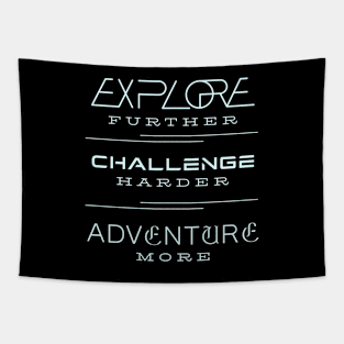 Explore Challenge Adventure Quote Motivational Inspirational Tapestry