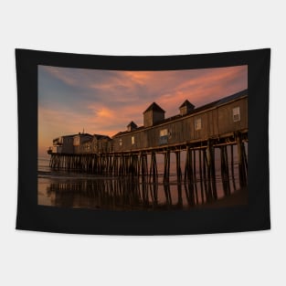 Sunrise on Old Orchard Beach Pier Maine Tapestry