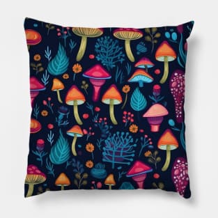 Rainbow mushrooms Pillow