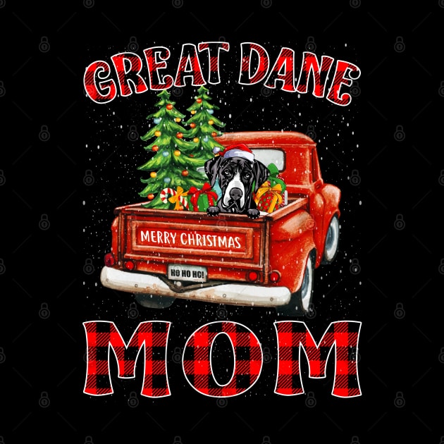 Christmas Great Dane Mom Santa Hat Truck Tree Plaid Dog Mom Christmas by intelus