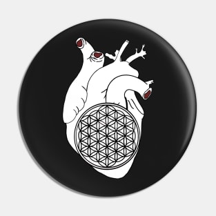 Heart with flower of life Pin