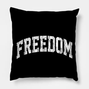 vintage freedom typography Pillow