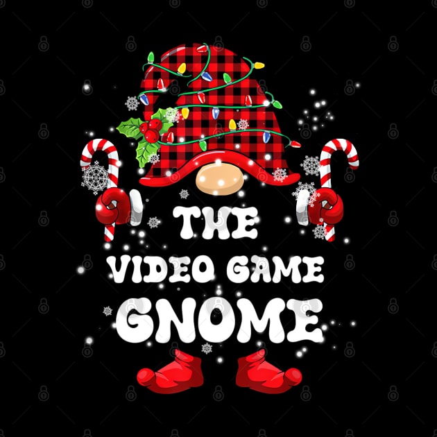 Video Game Gnome Buffalo Plaid Matching Family Christmas by Origami Fashion