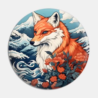 Ukiyo-e fox Pin