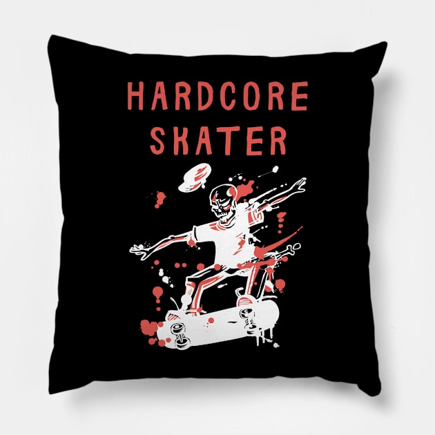 Hardcore Skater Pillow by FunnyStylesShop