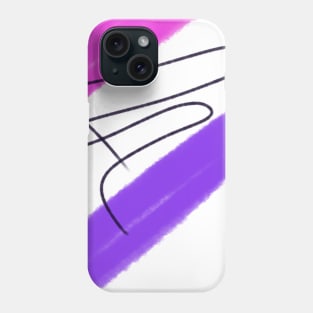 Pink Purple abstract black watercolor art Phone Case