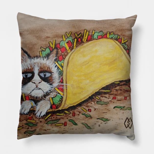 Tacocat Pillow by Matt Starr Fine Art