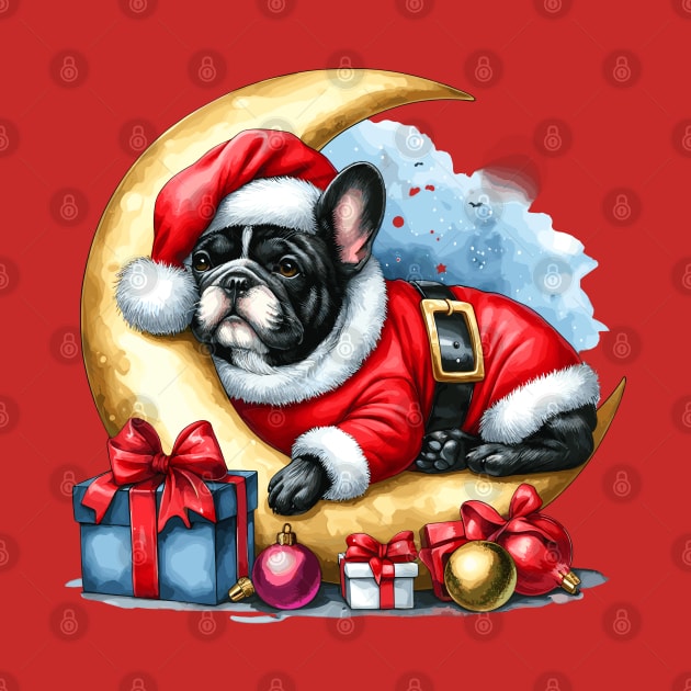 French Bulldog On The Moon Christmas by Graceful Designs