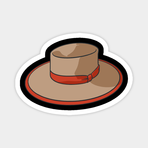 Flat Brimmed Hat Magnet by fromherotozero