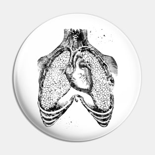 Human heart and lungs Pin