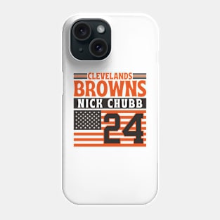 Cleveland Browns Chubb 24 American Flag Football Phone Case