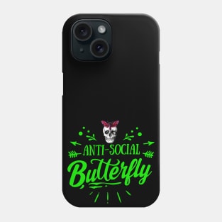 Anti-Social Butterfly - Introverts be like - Skull Moth - Social Anxiety Phone Case