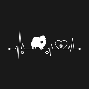 Heart Beat Dog Pomeranian T-Shirt