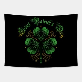 Stylish Saint Patrick's Day Clover Leaf Tapestry