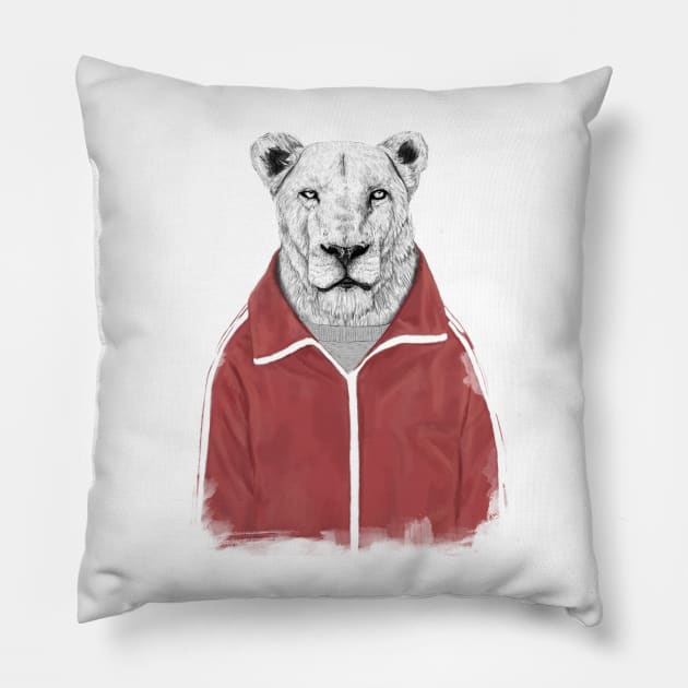 Sporty lion Pillow by soltib