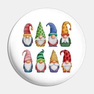 Christmas Gnomes watercolor set Pin