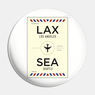 LAX to SEA Airport / Los Angeles to Seattle Pin