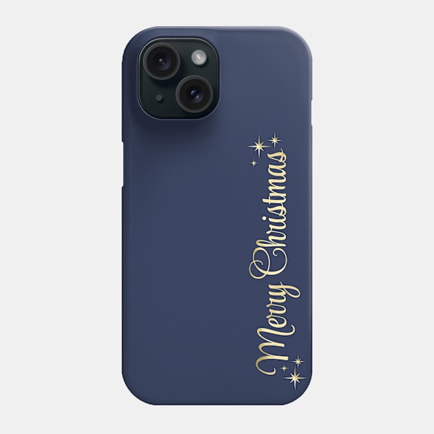 Merry Christmas lettering in red and gold color. Phone Case by ChrisiMM