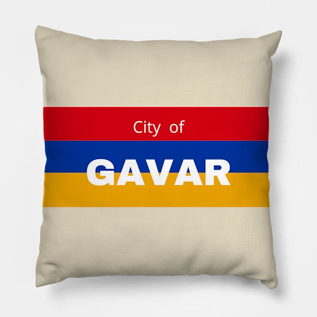 City of Gavar in Armenia Flag Pillow by aybe7elf