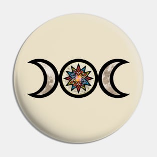 Triple Moon Symbol Pin