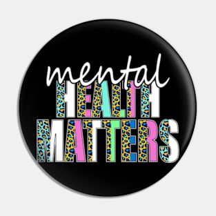 Leopard Mental Health Matters Human Brain Illness Awareness Pin