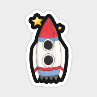 Space Rocket, fly! Magnet