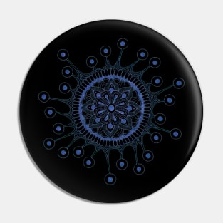 Virus Mandala (black/indigo) Pin