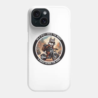 As A Wolf Rides The Night, A Biker Reads The Road - So Cute Phone Case