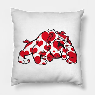 Bulldog Filled with Hearts Pillow