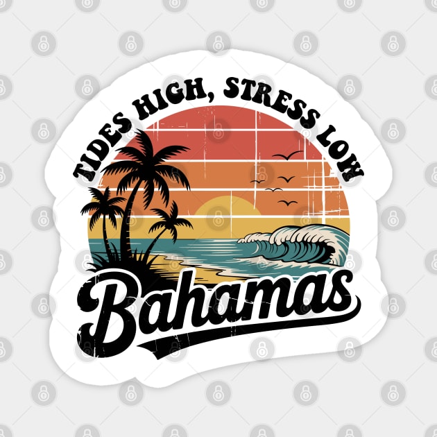 Bahamas Vacation Vintage 80s 70s Magnet by JessArty