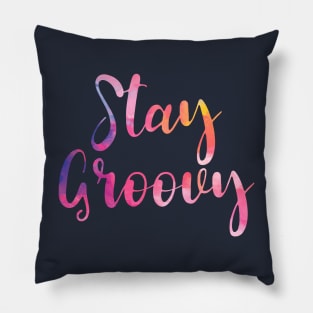 Colorful Stay Groovy T-shirt Pillow