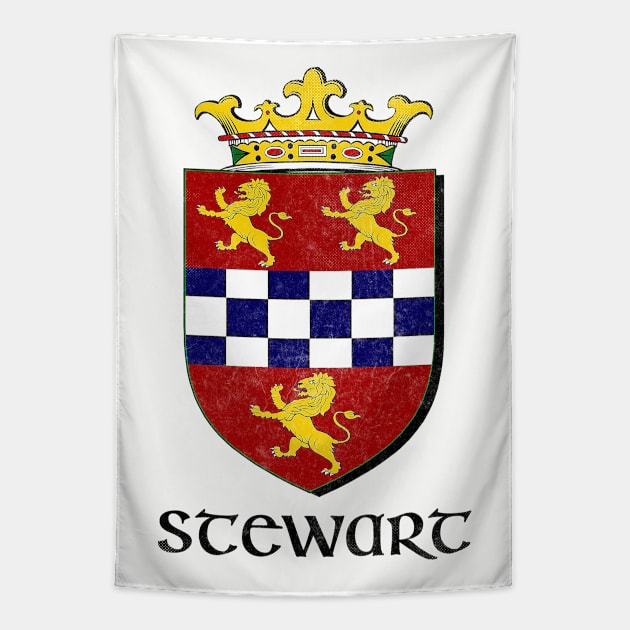 Stewart Name / Faded Style Family Crest Coat Of Arms Design Tapestry by feck!