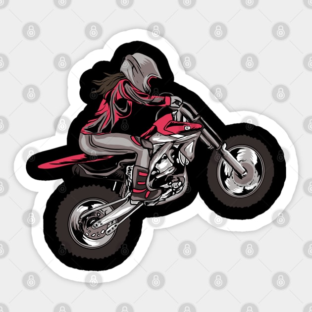 Motocross Girl Dirt Bike Girls Moto Cross Bike Rider - Motocross - Sticker