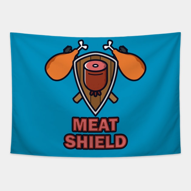 MEAT SHIELD Tapestry by NerdWordApparel