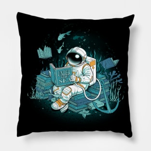 A reader lives a thousand lives - Cosmonaut Under The Sea Pillow