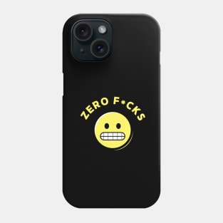 ZERO F*CKS - Yellow and black emoticon Phone Case