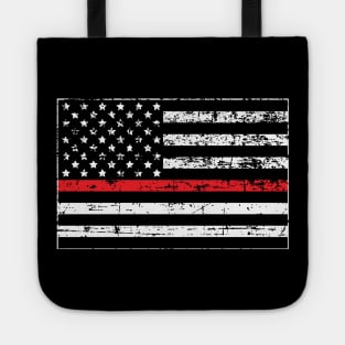 Thin Red Line Distressed American Flag Tote