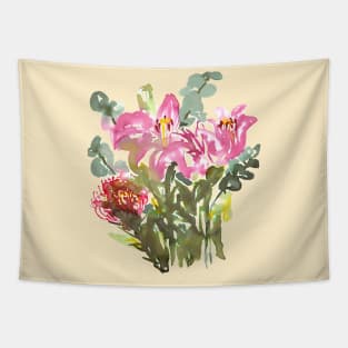 Pinky lilium botanical design Tapestry