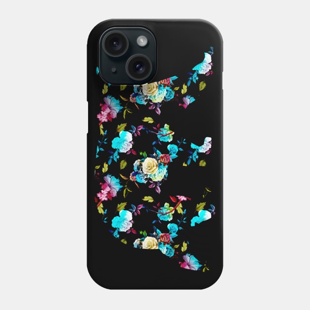 Summer Rose Bush Pattern Bear Floral Arrangement Phone Case by The Bearly Brand