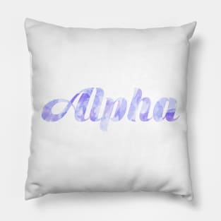 Alpha Blue Watercolor Pillow