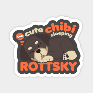 Cute Chibi Sleeping Rottsky Magnet