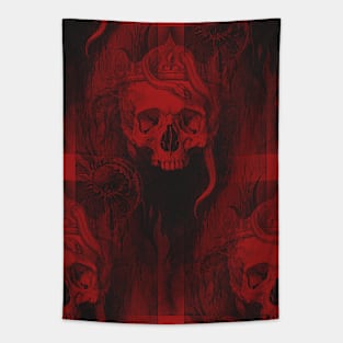 Vintage Skull, Snake, Crown, and Repeat Tapestry