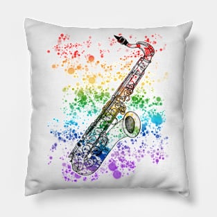 Saxophone Rainbow Colours Saxophonist Sax Player Musician Pillow