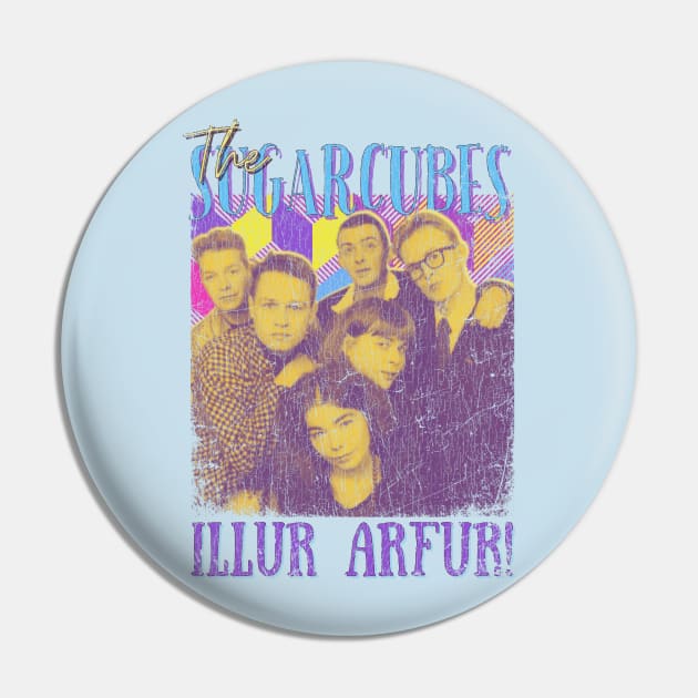 The Sugarcubes Vintage 1986 // Illur Arfur! Original Fan Design Artwork Pin by A Design for Life